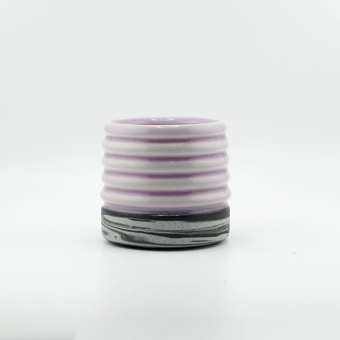 Mini Mug, Purple Bump Marble With Coloured Clay Handle
