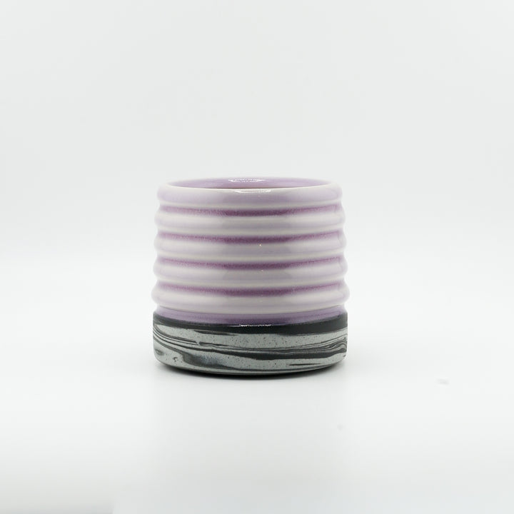 Mini Mug, Purple Bump Marble With Coloured Clay Handle