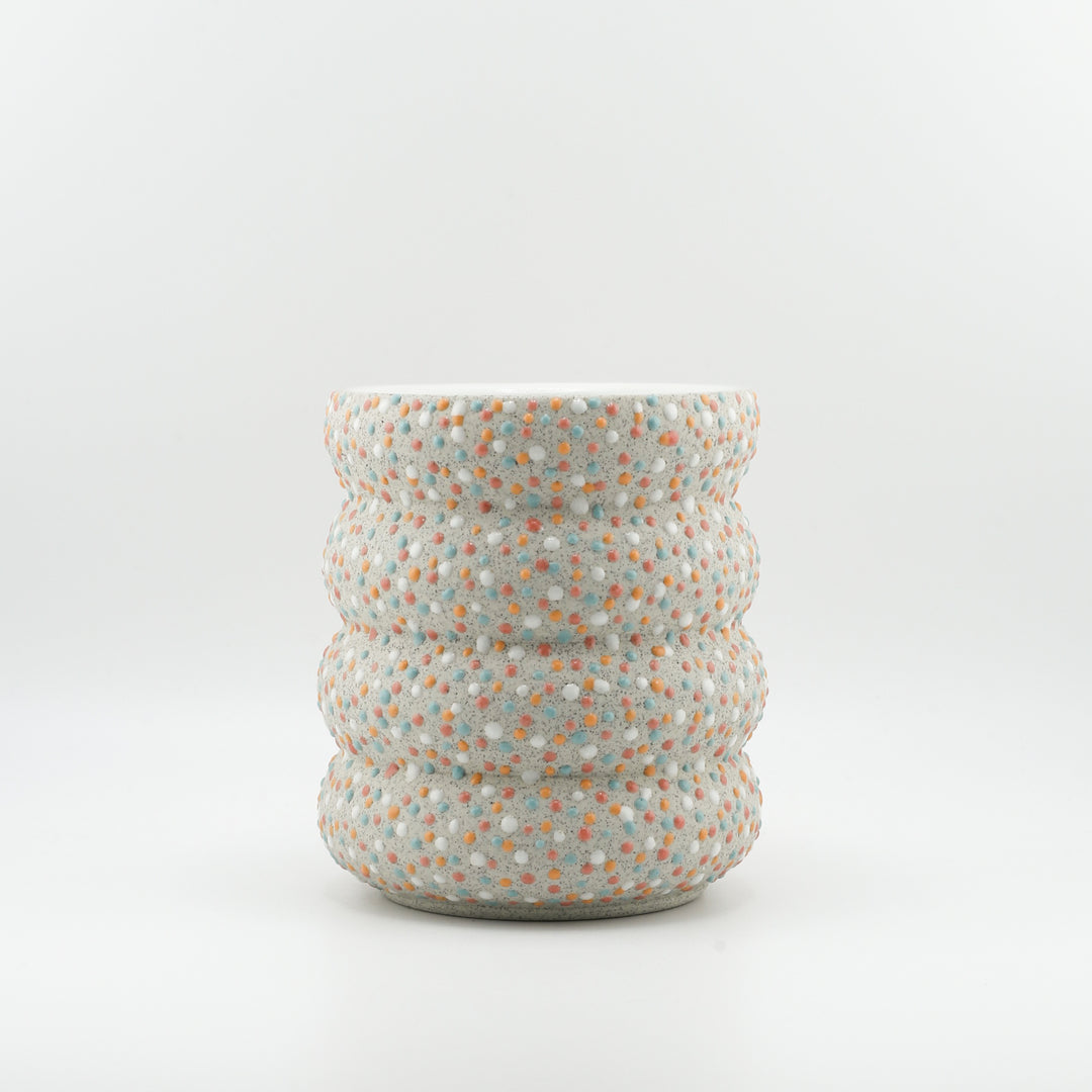 Mug, Dotty Wavy, Colour handle, Orange Pink Blue