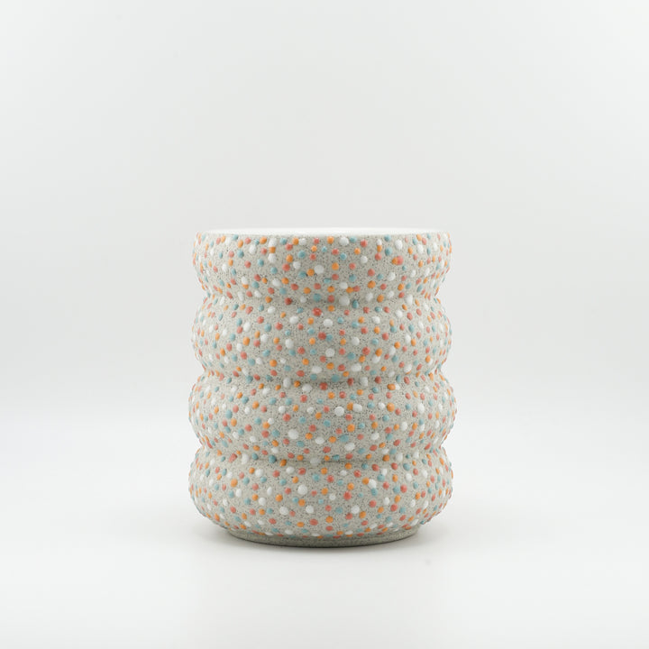 Mug, Dotty Wavy, Colour handle, Orange Pink Blue