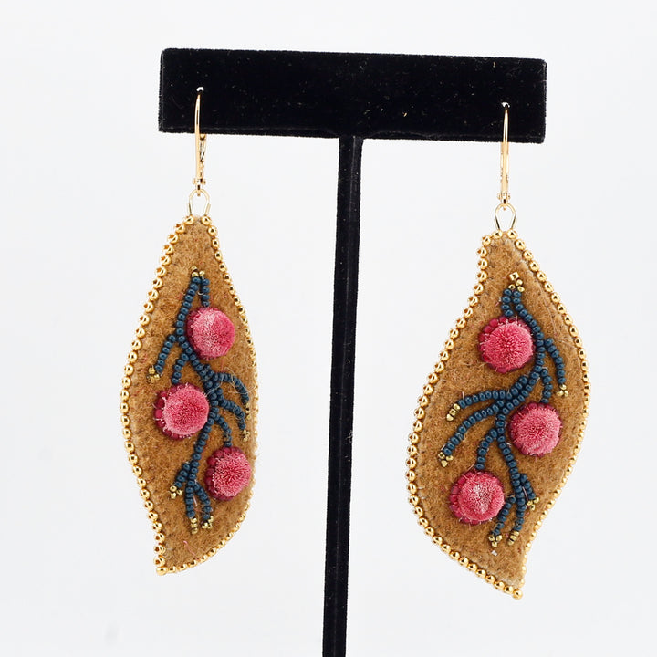 Kayâs (long ago) Berry Picking, Tufted Earrings