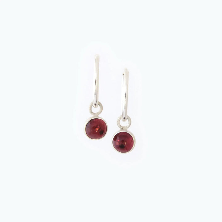Garnet Hoop, Earring