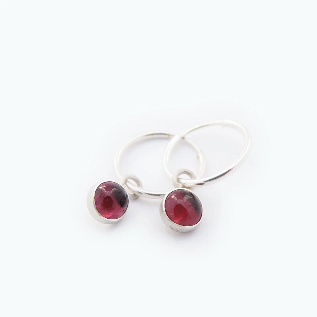 Garnet Hoop, Earring