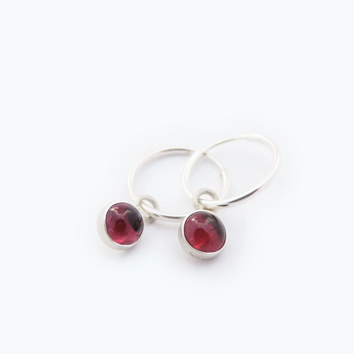 Garnet Hoop, Earring