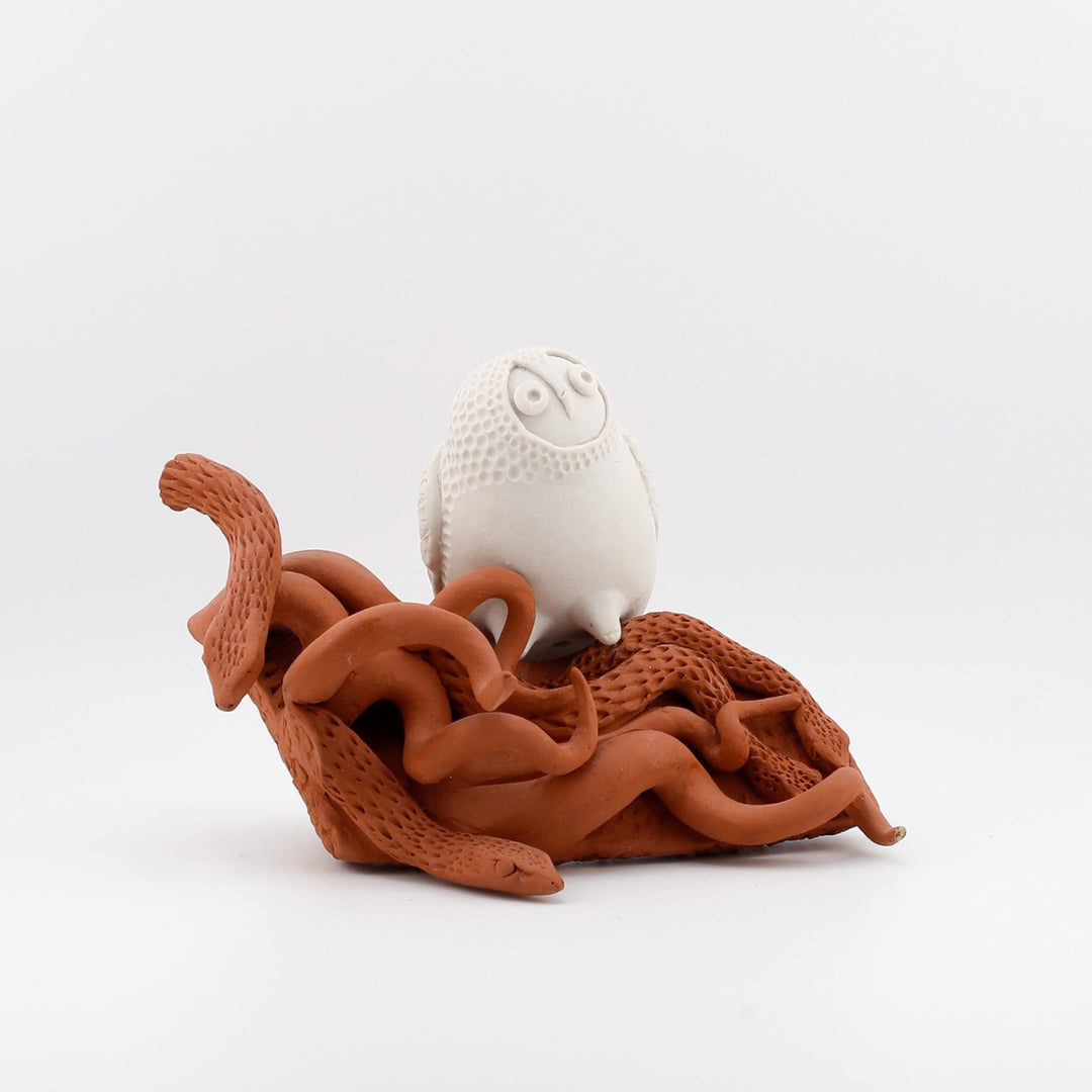 Watchers Perch with Their Serpent Friends - Owl with snakes #2