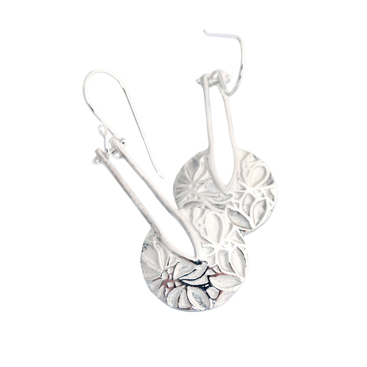 Flower Texture Circle Drop, Earring