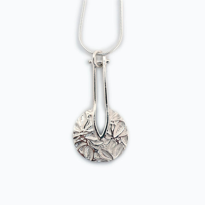 Flower Texture Circle Drop, Necklace