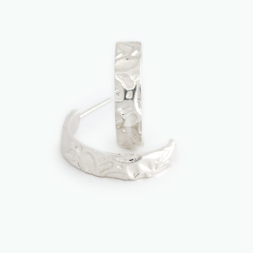 Flower Texture Narrow Hoop, Earring
