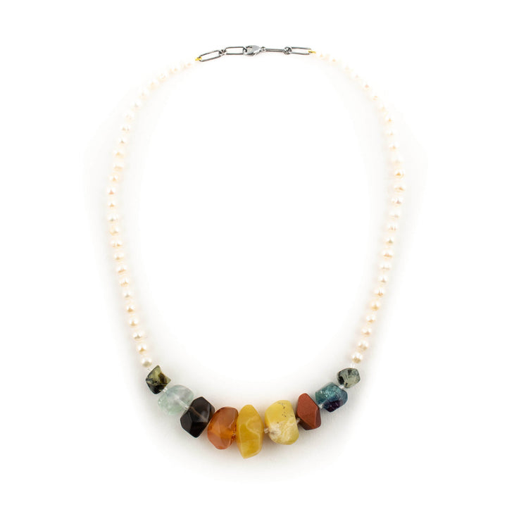 Necklace, Freshwater Pearls and Gemstones