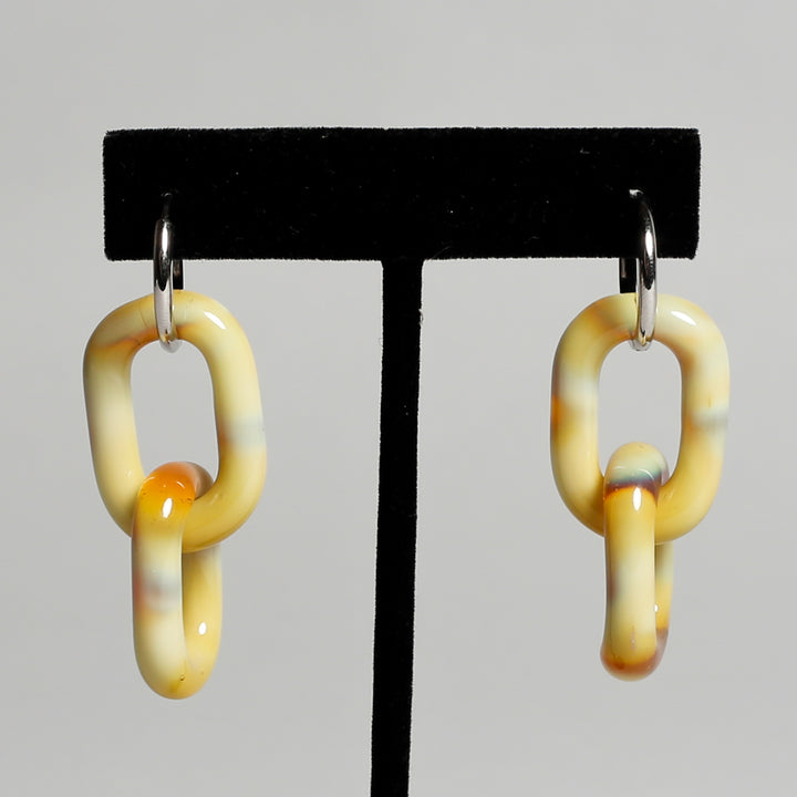 Earrings - Large Chain Links on Sterling Silver Hoops