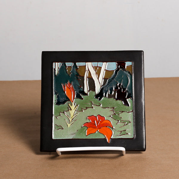 Tile, Wood Lillies