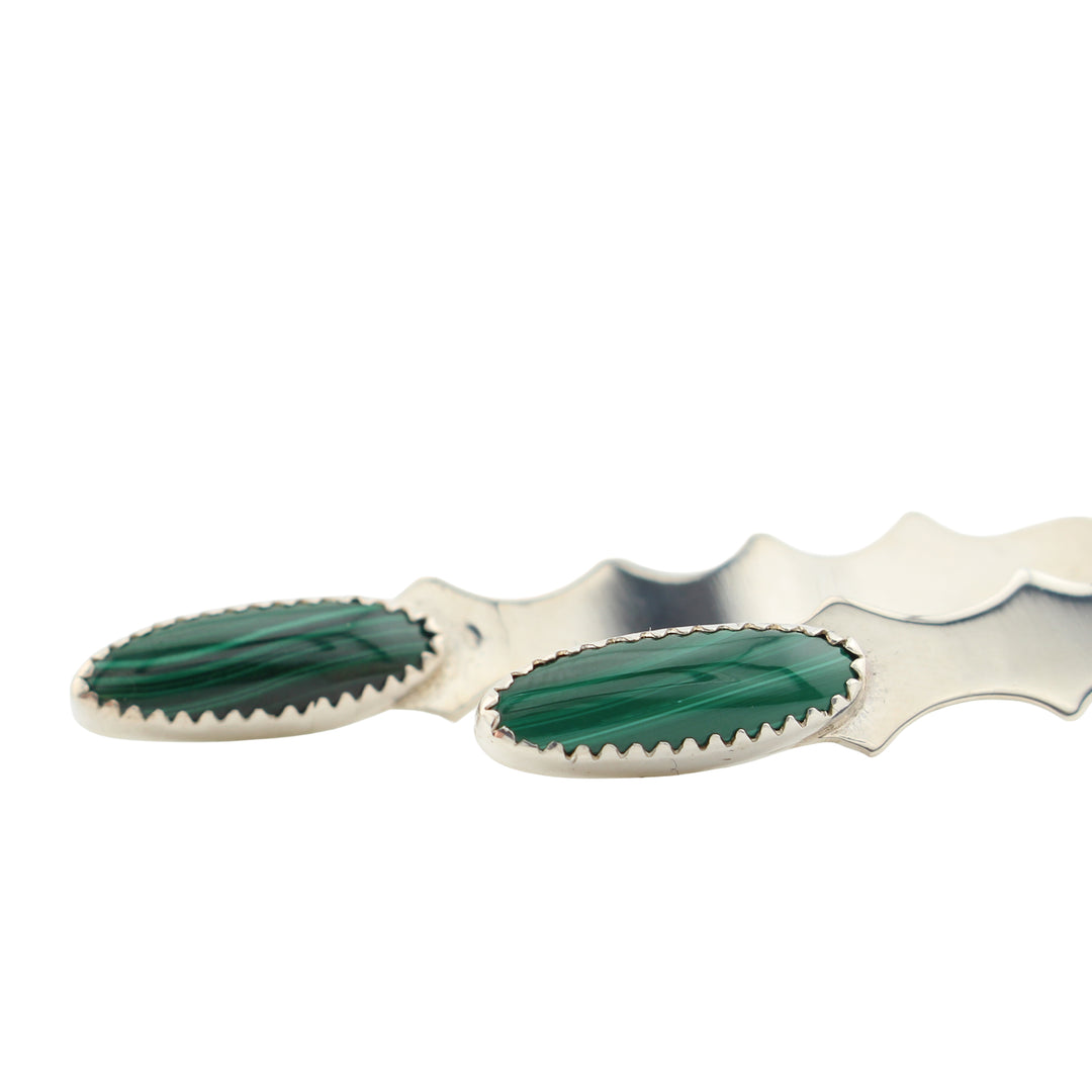 Earrings, Malachite