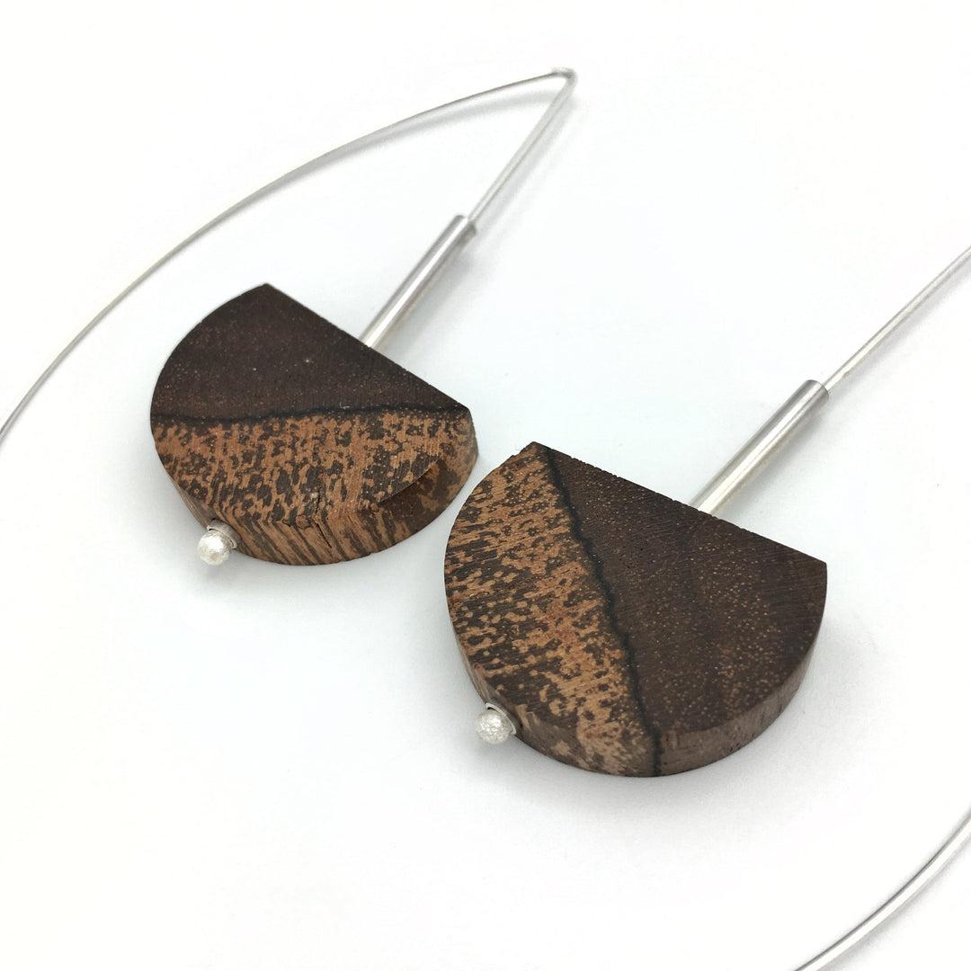 Semi-Circle Wood Earrings