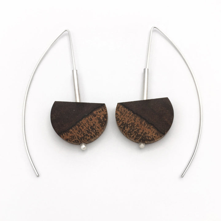 Semi-Circle Wood Earrings