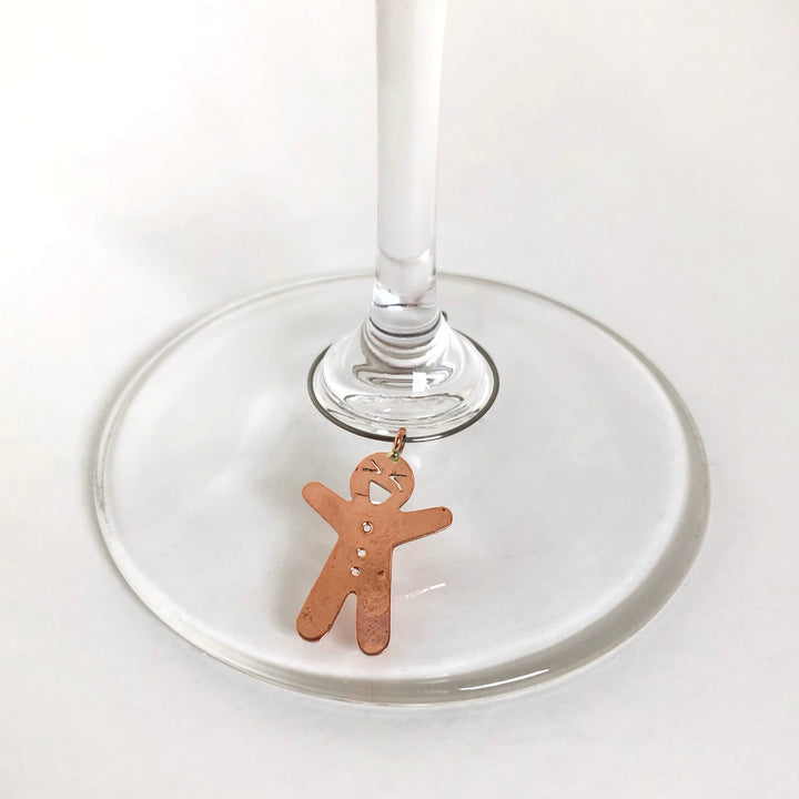 Copper Emoji Gingerbread - Wine Charm Set