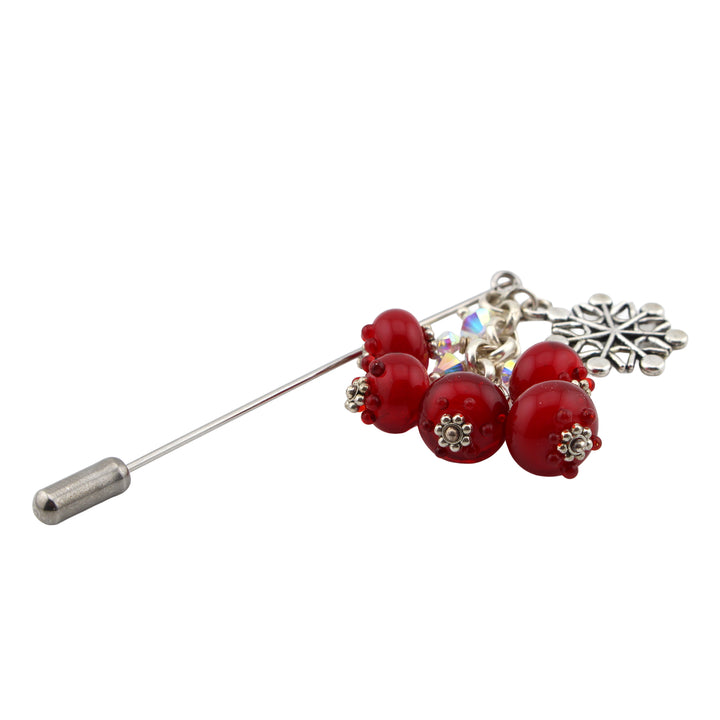 Brooch/Lapel Pin, Cranberry