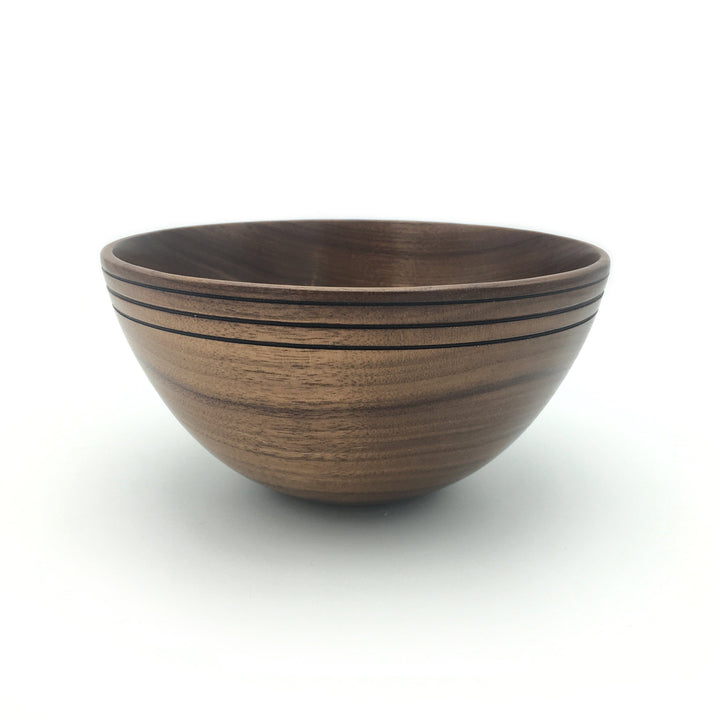 Small Walnut Bowl with Three Bands