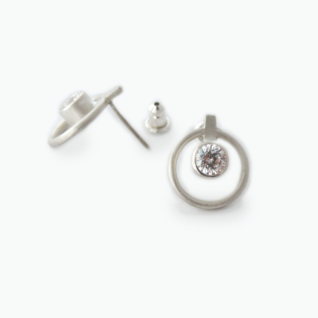 Orbit Post CZ, Earring