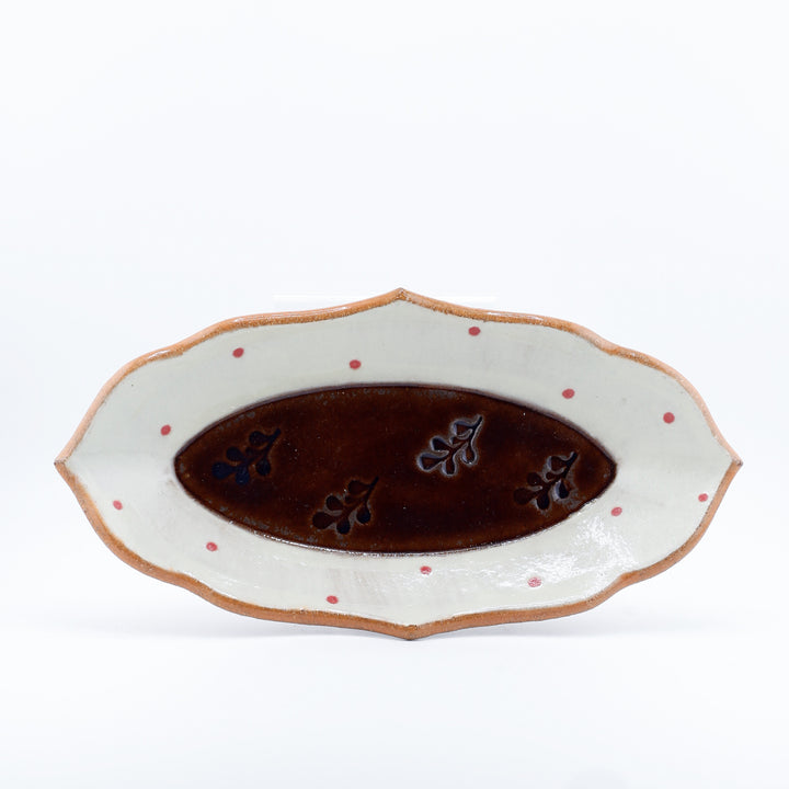 Small Plate, Amber Leaf Oval