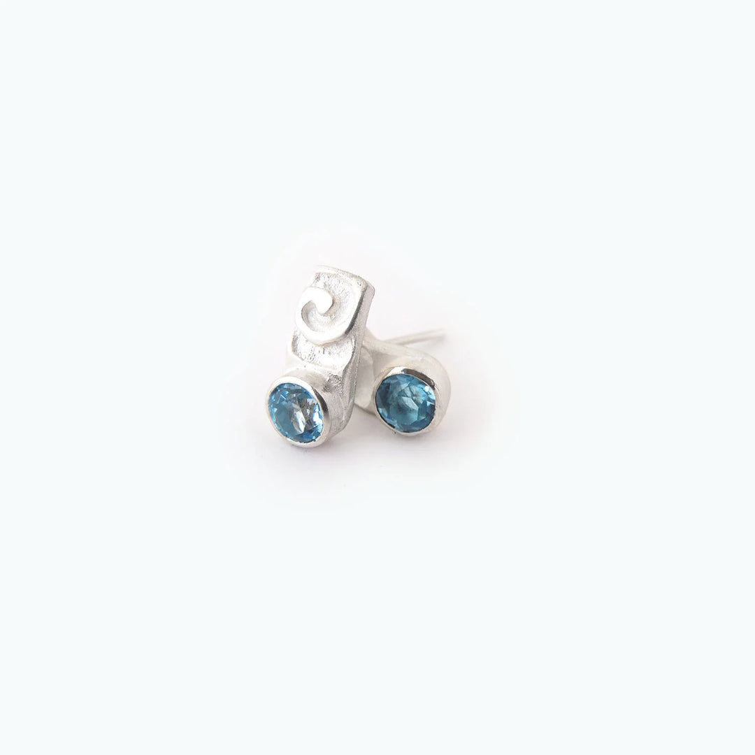 Swirl Blue Topaz, Earring