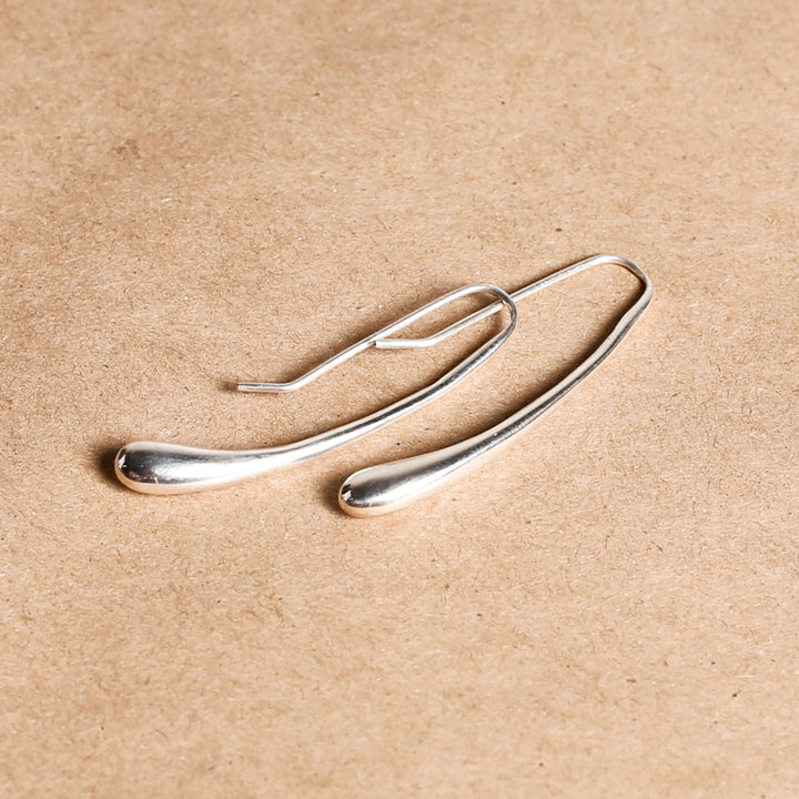 Earring, Dangly Drop Sterling Silver