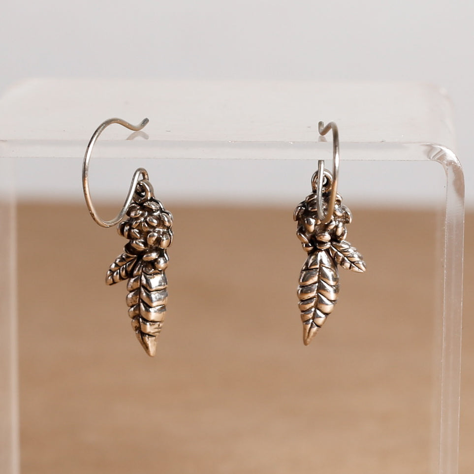 Earring, Dangle, Wildflower & Leaf