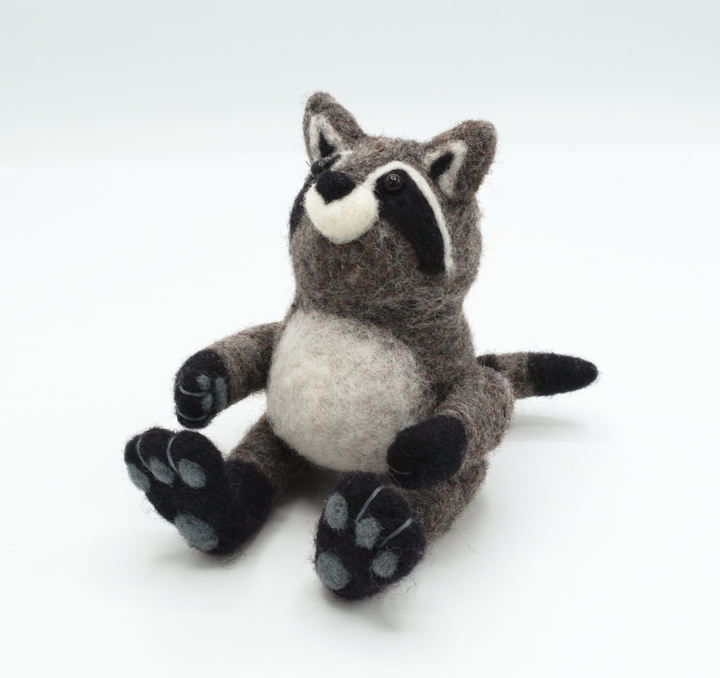 Raccoon - Felted Sculpture