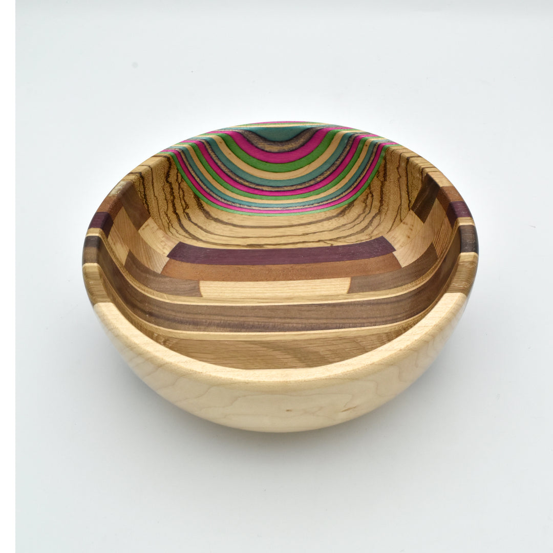 Pink and Orange Striped Bowl