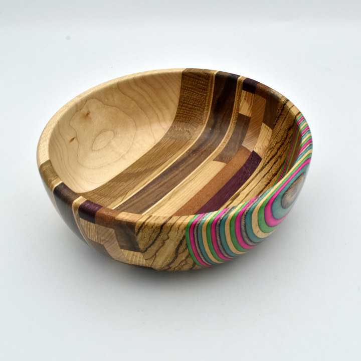 Pink and Orange Striped Bowl