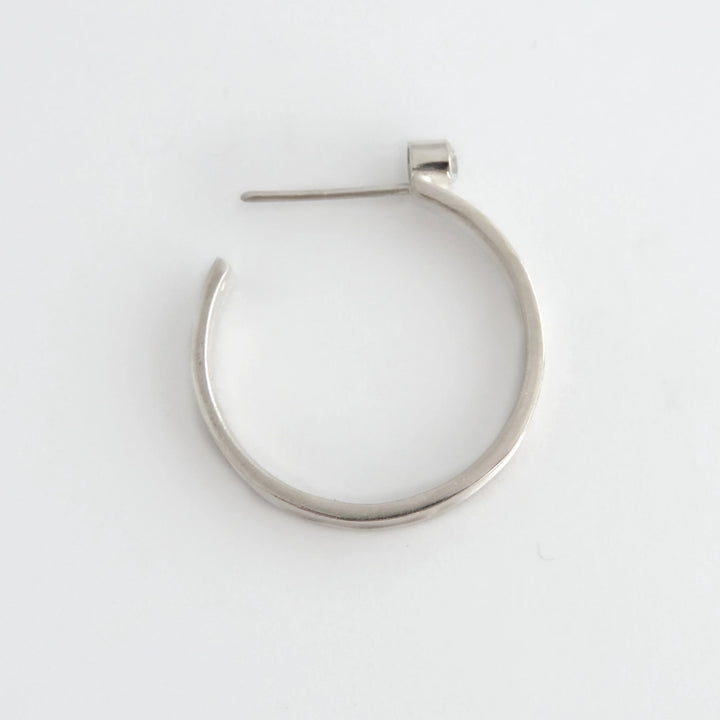 Narrow Concave Hoop CZ, Earring