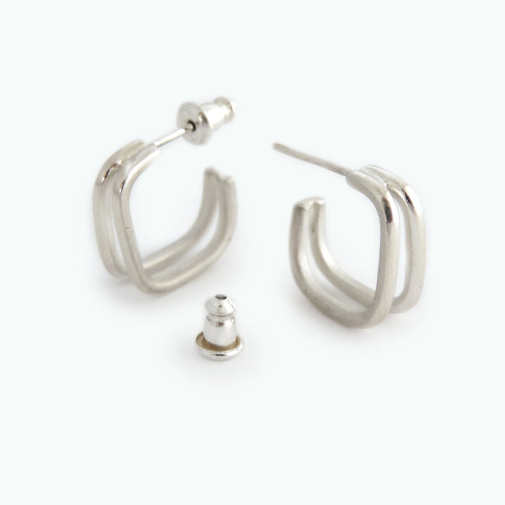 Square Double Hoop, Earring