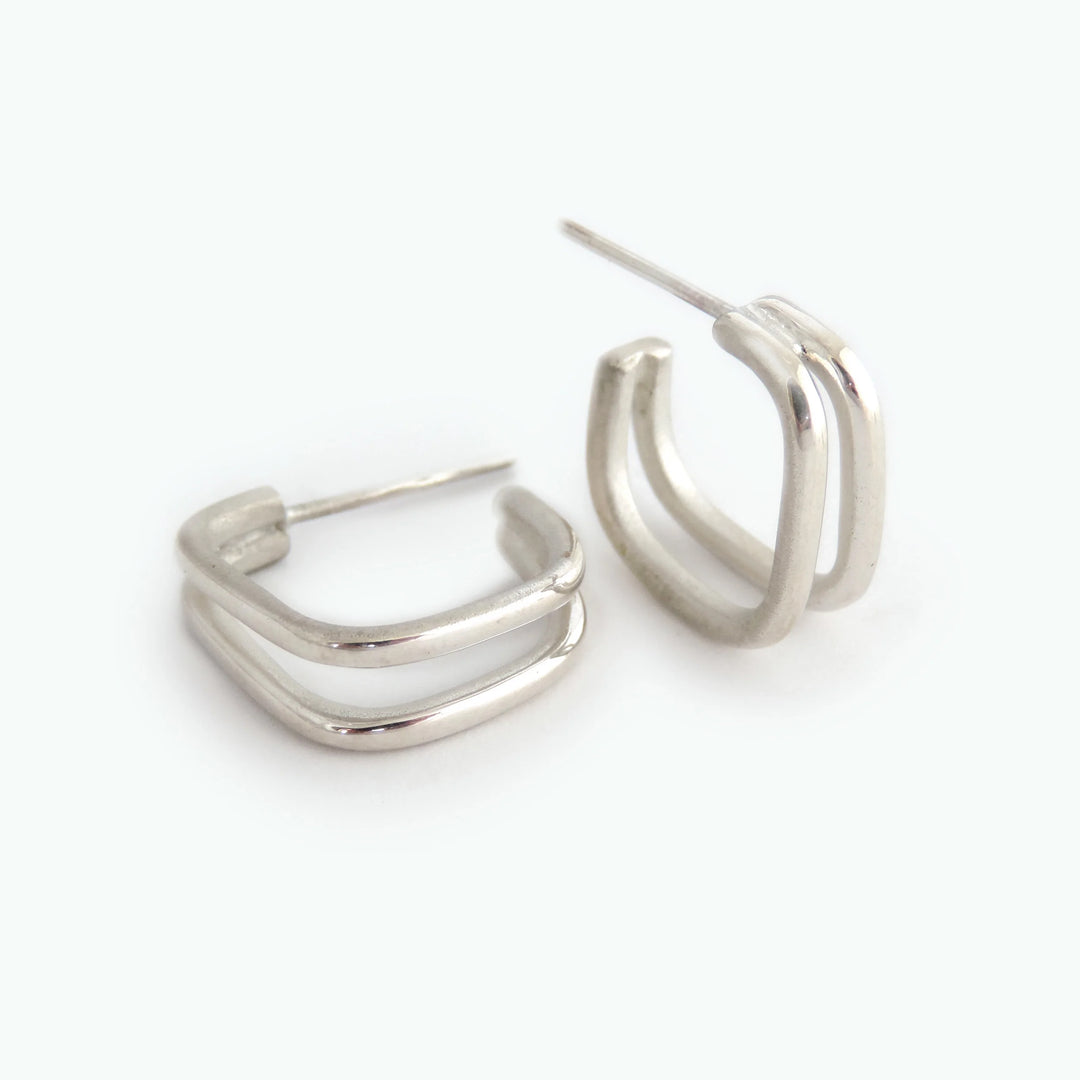 Square Double Hoop, Earring