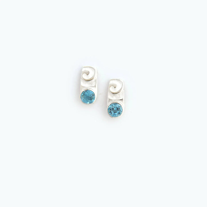 Swirl Blue Topaz, Earring