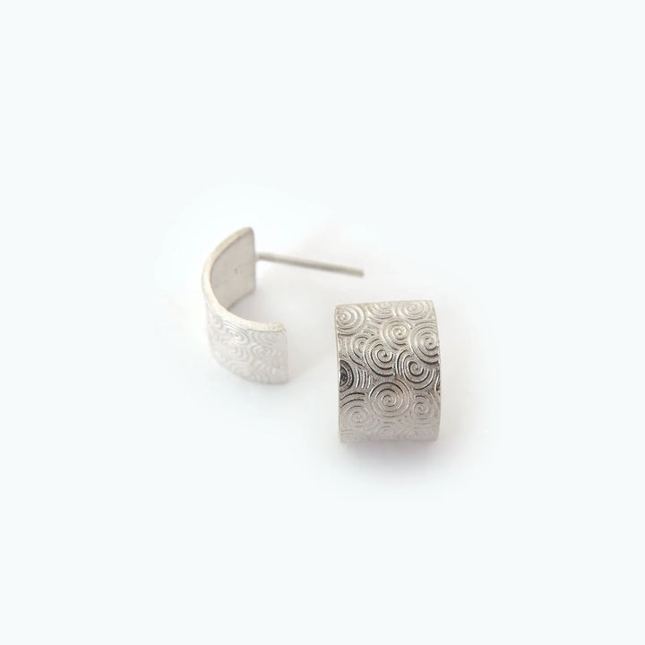 Swirl Textured Half Loop, Earring